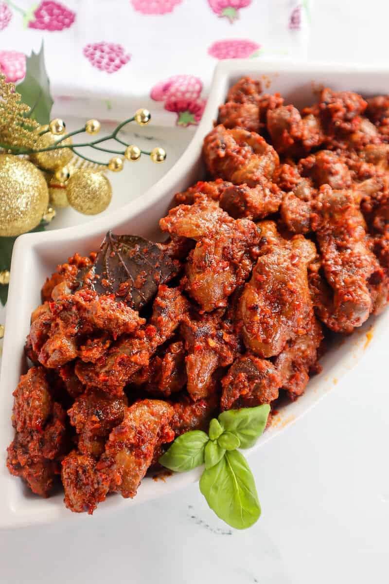 Gizzard-sauce, an African dish from Amahs Kitchen